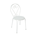 Bistro Unfoldable Wrought Iron Chair with Pattern Seat